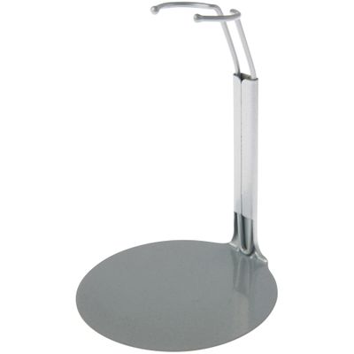 Plymor DSP-4125S Silver Adjustable Doll Stand, fits 7, 7.5, 8, 8.5, and 9 inch Slim Waist Dolls or Action Figures, Waist is 1.125" - 1.5" wide, 3.25" - 4" around, Pack of 12