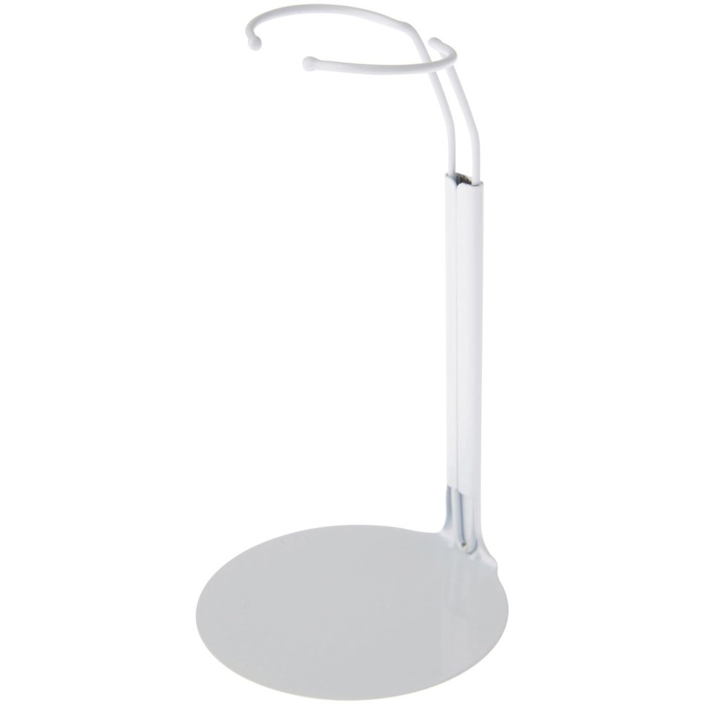 Plymor DSP-5175W White Adjustable Doll Stand, fits 10, 11, and 12 inch Dolls or Action Figures, Waist is 1.75" - 2.25" wide, 5" - 6" around, Pack of 12