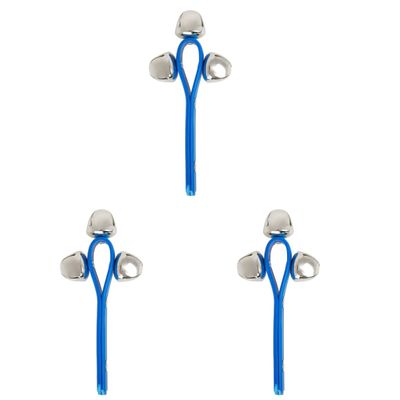 3 pcs Christmas Bells Hand Bell Rattles Sleigh Kids Rattle Blue for Toy Musical Baby Shaking Music Stick Xmas Jingle Handle Children Instrument Shaker Rhythm Toddlers