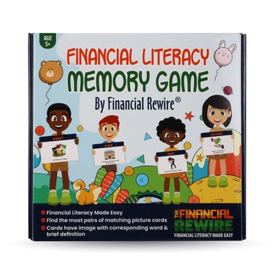 Financial Literacy Themed Memory Matching Game, Memory Match Beginner Financial Terms, Fun and Educational Game for Kids, for Boys & Girls Ages 5+