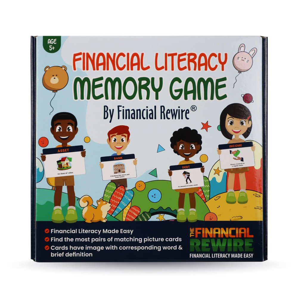 Financial Literacy Themed Memory Matching Game, Memory Match Beginner Financial Terms, Fun and Educational Game for Kids, for Boys & Girls Ages 5+