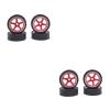 AAPIE 4Pcs 26Mm Metal Wheel Rim Rubber Tire Tyre Set for Wltoys 284131 K969 K989 K999 P929 Mini-Z 1/28 RC Car Upgrades Parts (Color : Blue) view 3