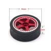 AAPIE 4Pcs 26Mm Metal Wheel Rim Rubber Tire Tyre Set for Wltoys 284131 K969 K989 K999 P929 Mini-Z 1/28 RC Car Upgrades Parts (Color : Blue) view 4
