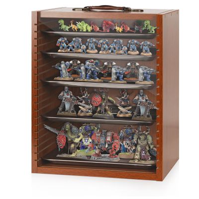 Cathyeen Miniature Display Case Display Cases for Collectibles Miniatures Storage Case Display Shelves Shelf for Collectibles for Mini Action Figures Valuable Collectibles or Crystal Stone (Brown)