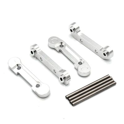 AAPIE Metal Thicken Front & Rear Swing Arm Mounts for Wltoys 144001 144002 124019 124018 124016 RC Car Upgrade Parts (Color : Silver)
