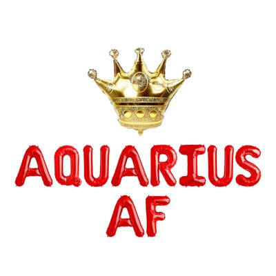 Aquarius AF, Aquarius AF Balloons, Big Aquarius Energy, 18th | 21th | 25th | 30th Birthday Decorations, Aquarius Birthday Decorations (Red)