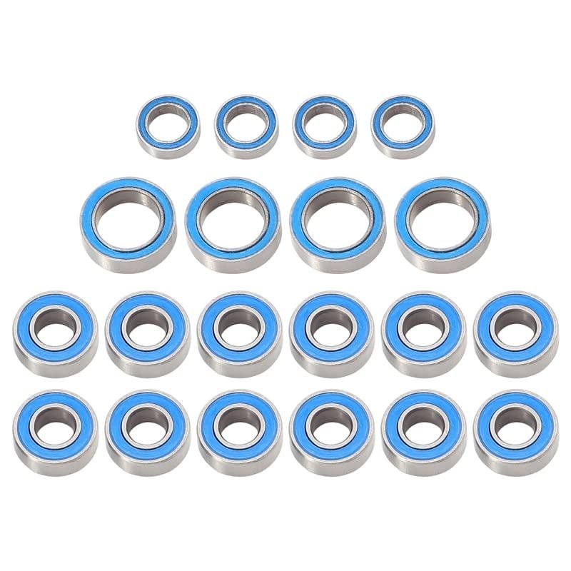 AAPIE 20PCS Rubber Sealed Ball Bearing Kit for Tamiya TT01 TT-01 TT01E TT01D TT02B 1/10 RC Car Upgrades Parts Accessories