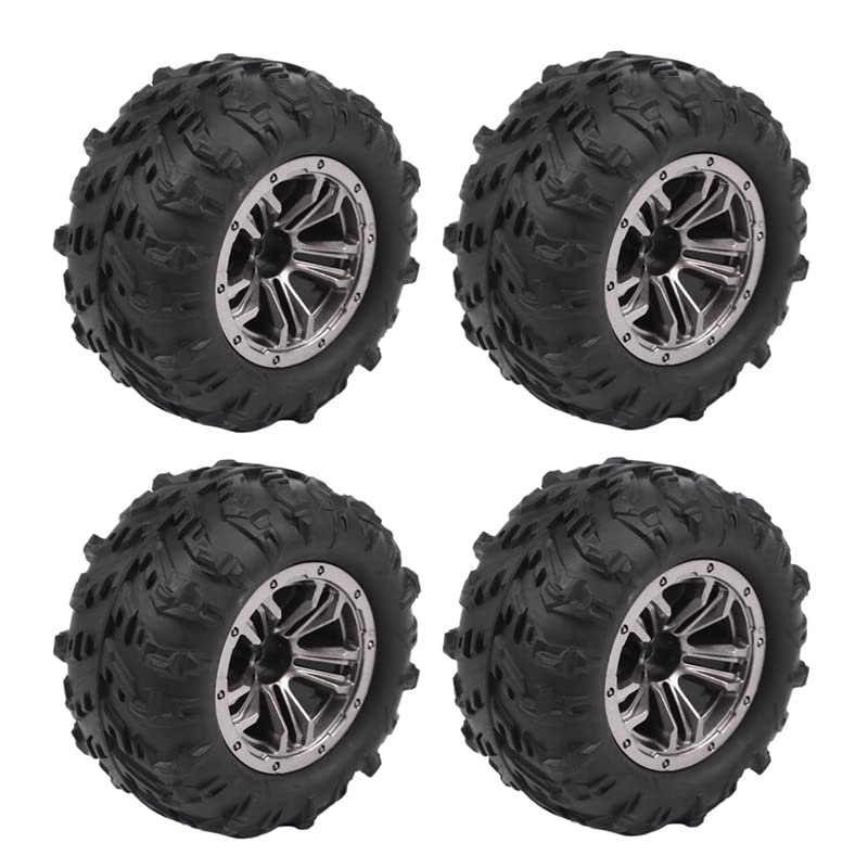 AAPIE 4Pcs 80Mm Wheel Tire Tyre for Xinlehong Q901 Q902 Q903 9130 9136 9137 9138 Hosim 1/16 RC Car Upgrade Parts