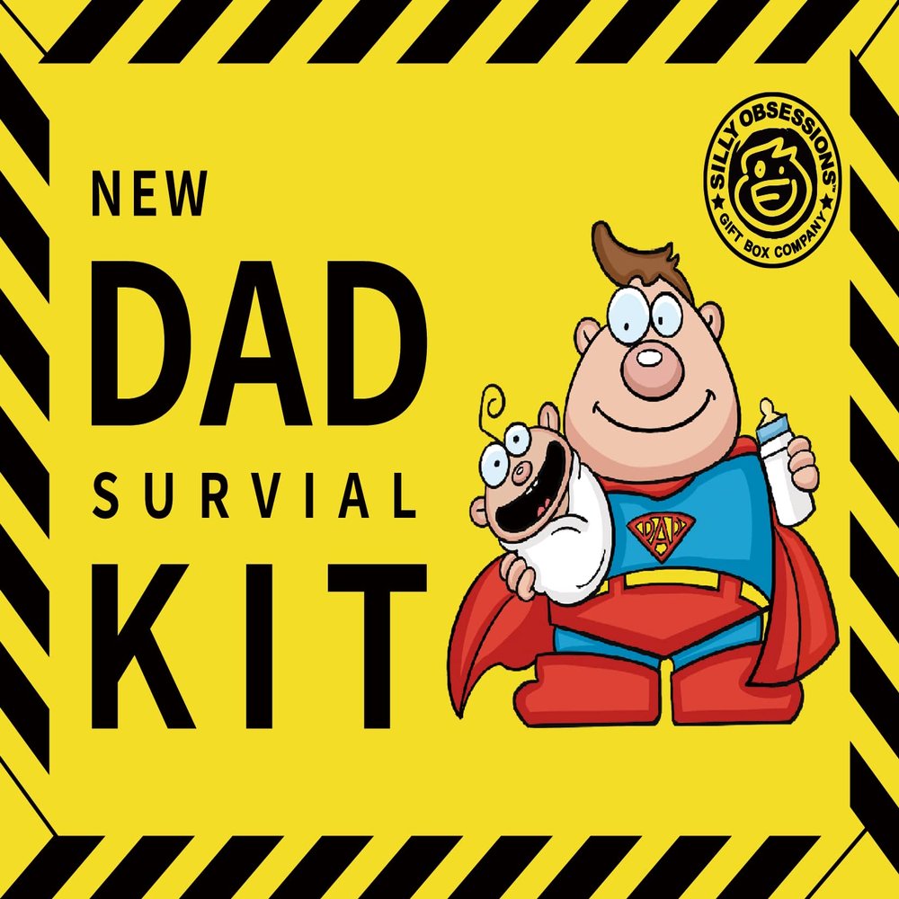New Dad Survival Kit Funny Gift for New Dad, Dad to Be, Gag Gift for Men, First Time Father Essentials, for New Parents, Daddy Gifts from Wife or Friends