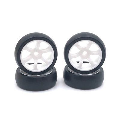 AAPIE 4Pcs Hard Plastic Drift Tire Tyre Wheel for Wltoys 284131 K969 K989 P929 Mini-Z Mini-Q Mini-D 1/28 RC Car Upgrades Parts