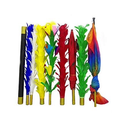 SUMAG Feather Flower to Umbrella/Bouquet/Flag Magic Props Feather Sticks Variation Magic Tricks for Magicians Stage Gimmicks Illusions Mentalism Comedy Accessories