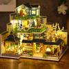 TOPBSFARNY 3D Wooden Assembly Dollhouse kit DIY Miniature Chinese Antique Painting Style Courtyard Scene Building with Dust Cover and Music Creative Gift (P013-Y) view 2