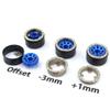 hobbysoul Adjustable Offset 1.0 Beadlock Wheels Rims Champagne Blue Color, Positive & Negative Heavy 21g/Rim for Axial SCX24 90081 Other 1/24 RC Micro Crawler, (4-Pack) view 2