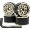 hobbysoul Adjustable Offset 1.0 Beadlock Wheels Champagne Color, Negative & Positive Heavy Rims 21g/Rim for Axial SCX24 90081 Other 1/24 RC Micro Crawler, (4-Pack) view 1