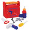 My First Tool Box Baby, 10-Piece Soft Plush Sensory Baby Tool Playset, with Electric Drill, Saw, Wrench, Hammer, Screwdriver and Screws for Early Montessori Education and Boy & Girl Toy Gift (Red) view 1