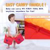 My First Tool Box Baby, 10-Piece Soft Plush Sensory Baby Tool Playset, with Electric Drill, Saw, Wrench, Hammer, Screwdriver and Screws for Early Montessori Education and Boy & Girl Toy Gift (Red) view 4