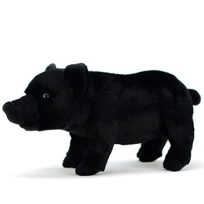 FRANKIEZHOU Lifelike Pig Stuffed Animal-Black 13.78",Stuffed Pig Toys for Kids,Girl Toys,Gifts for Kids,Home Decor,Hugging Toy
