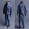 1/12 Scale Male Clothes,Men's Denim Coat Pants Trousers Clothing for 6inch Male Action Figure Body Doll (Blue) view 2