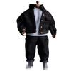 1/12 Scale Male Clothes,Men's Denim Coat Pants Trousers Clothing for 6inch Male Action Figure Body Doll (Black) view 1