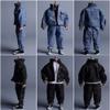 1/12 Scale Male Clothes,Men's Denim Coat Pants Trousers Clothing for 6inch Male Action Figure Body Doll (Black) view 4