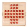 5.6in Handcrafted Solitaire Games Wooden Marbles Games with 33 Wood Marble Chess Pieces, Puzzle Solitaire Board Game Set for Adults Kids Seniors with Storage Design view 1