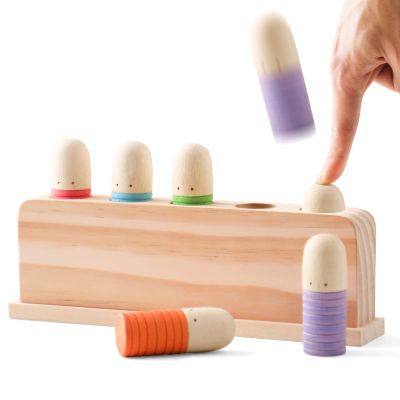 Pop Up Toy Multicolor Puppets | Wooden Color Sorting Toys | STEM Montessori Color Matching Toys | Preschool Learning Educational Toys Gifts for Kids Boys Girls Ages for 1 2 3 Years (Classic Colours)