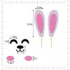 Crseniny Happy Birthday Cake Topper,Bunny Ears Set Cake Decorations,Rabbit Birthday Cake Topper, Baby Shower,Birthday Party Easter Party Decoration Supplies (Bunny Ears) view 2