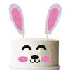 Crseniny Happy Birthday Cake Topper,Bunny Ears Set Cake Decorations,Rabbit Birthday Cake Topper, Baby Shower,Birthday Party Easter Party Decoration Supplies (Bunny Ears) view 3