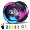JOLESHARE Professional Yoyo X4 - Unresponsive for Pros & Responsive Yoyos for Beginners with Bearings, Gloves, Removal Bearing Tool & 5 Strings (Red, Black, Blue) view 1