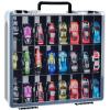 Double Sided Toy Storage Organizer Case for Hot Wheels Car, for Matchbox Cars, for Mini Toys, for Small Dolls. Carrying Box Container Carrier with 48 Compartments - Black (Box Only) view 1