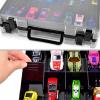 Double Sided Toy Storage Organizer Case for Hot Wheels Car, for Matchbox Cars, for Mini Toys, for Small Dolls. Carrying Box Container Carrier with 48 Compartments - Black (Box Only) view 3