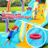 WELLFUNTIME Inflatable Water Double Slides Park with Blower, Bouncy Castle with Rainbow Water Curtain, with Shooting and Rock Climbing view 4