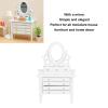 1:12 Scale Dollhouse Toilet Table, Elegant Makeup Miniature Dressing Table with Mirror (White) view 2
