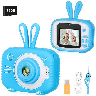 Vasttron Kids Camera for Girls Boys 3-12 Years Old Selfie Children Camera Infant Toys Bunny 1080P HD Digital Video Camera for Toddler Christmas Easter Birthday Gifts with 32GB SD Card