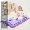 UOMNY Toddler Nap Mat Girls Kids Nap Mats with Removable Pillow and Blanket Butterfly Toddler Sleeping Bag for Preschool Daycare Purple 53x21 Inch view 3