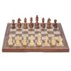 Chess Set Chess Piece Set Non-Magnetic Folding Chess Set with Counterweight Bottom Flocking Chess Pieces,15.7" Chess Set with Handcrafted Chess and Storage Bags , Wooden Chess Set for Adults, Portable view 1