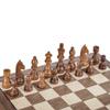 Chess Set Chess Piece Set Non-Magnetic Folding Chess Set with Counterweight Bottom Flocking Chess Pieces,15.7" Chess Set with Handcrafted Chess and Storage Bags , Wooden Chess Set for Adults, Portable view 4