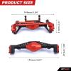 RCAWD Rear & Steering Axle Assembled & Front & Rear Axle Housing Without Gears Upgrades for 1/18 Axial UTB18 Capra Trail Buggy Crawlers Aluminum Parts AXI218001 Red view 3