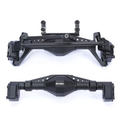 RCAWD for 1/18 Axial UTB18 Capra Trail Buggy Crawlers Upgrades, Rear & Steering Axle Assembled & Front & Rear Axle Housing Without Gears Aluminum Parts AXI218001 Black