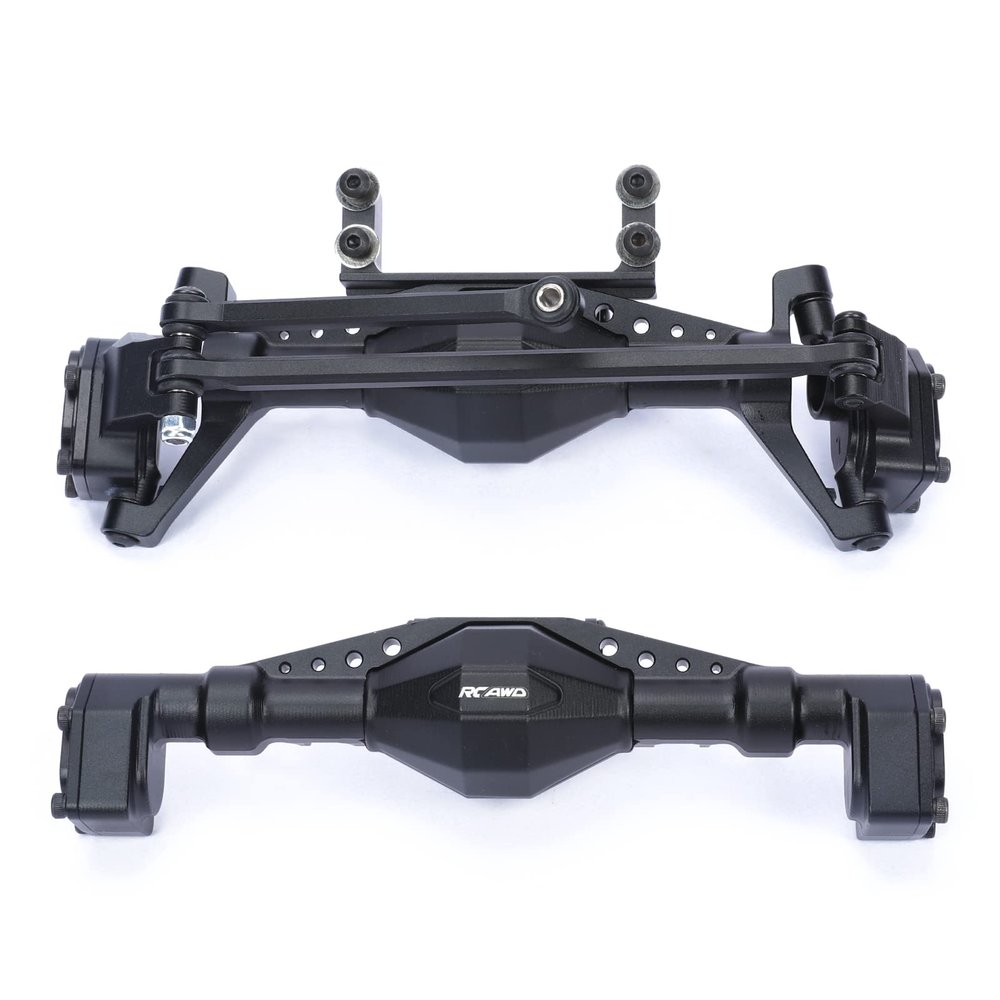 RCAWD for 1/18 Axial UTB18 Capra Trail Buggy Crawlers Upgrades, Rear & Steering Axle Assembled & Front & Rear Axle Housing Without Gears Aluminum Parts AXI218001 Black