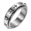 Adreamz 6mm Spinner Rosary Ring for Anxiety Relief Fidget Spinner Ring with Anti-worry Beads Cross Wedding Bands for Men Women 7 view 1