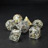 DND Dice Set Metal, Steampunk Hollow Metal D&D Dice 7 Set, Polyhedron Role Playing Dice Set for Dungeons and Dragon Game,TRPG, Role Playing Dice Games,C view 1