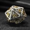 DND Dice Set Metal, Steampunk Hollow Metal D&D Dice 7 Set, Polyhedron Role Playing Dice Set for Dungeons and Dragon Game,TRPG, Role Playing Dice Games,C view 3