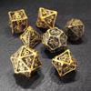 DND Dice Set Metal, Steampunk Hollow Metal D&D Dice 7 Set, Polyhedron Role Playing Dice Set for Dungeons and Dragon Game,TRPG, Role Playing Dice Games,B view 1