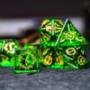 Wemune Role Playing Dice Pretty Green Peridot DND Dice Set with Elf Whispers, Dungeons and Dragons Polyhedral Dice Set for Table Games, TRPG view 1