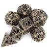 DND Dice Set Metal, Steampunk Hollow Metal D&D Dice 7 Set, Polyhedron Role Playing Dice Set for Dungeons and Dragon Game,TRPG, Role Playing Dice Games,E view 1