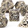DND Dice Set Metal, Steampunk Hollow Metal D&D Dice 7 Set, Polyhedron Role Playing Dice Set for Dungeons and Dragon Game,TRPG, Role Playing Dice Games,E view 4