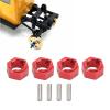 SPYMINNPOO 7mm Hex Combiner, Wheel Hub Hex Adapter Aluminum Alloy RC Wheel Hex Drive Adapter Compatible with FMS FCX24 1/24 RC Car (Red) view 2