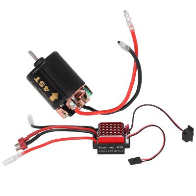 VGEBY RC Motor ESC Kit, High Torsion 540 Brushed Motor 360A ESC with T Plug for 1/10 RC Car Model (45T)