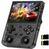 RG353VS Retro Handheld Game Console with Linux System RK3566 Chips 3.5 Inch IPS Screen with 64G TF Card 4452 Games Support 5G WiFi 4.2 Bluetooth(RG353VS-Transparent Black) view 1